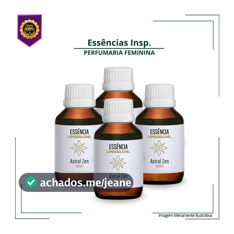 Kit 4 Essências Perfumaria Fina Feminina 100ml Vollmens Premium Artesanal / Perfumaria