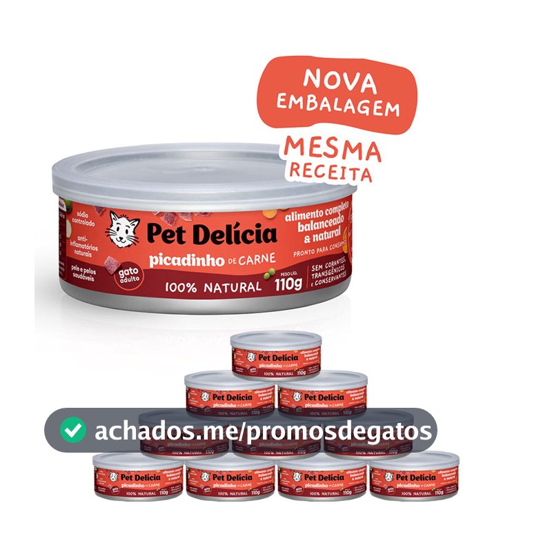 Ração Úmida Pet Delícia Gatos Picadinho de Carne 110g