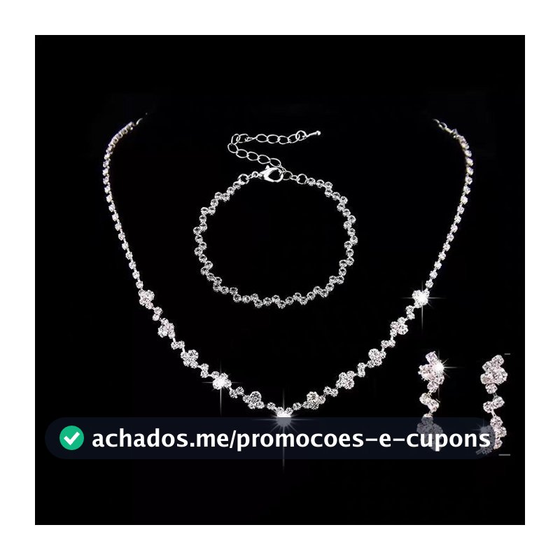 Conjunto De 3 Peças De Colar E Pulseira Com Strass E Flores Para Mulheres Conjunto De Joias 3 Em 1 Para Casamento