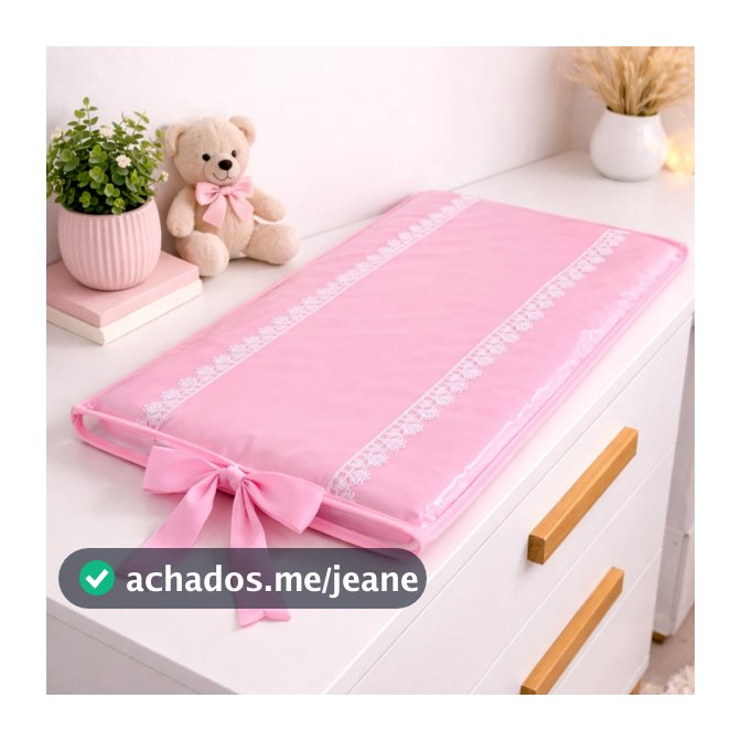 Trocador De Cômoda Bebê Impermeável  Hipoalérgico Higiênico Liso com Detalhes em Gripir