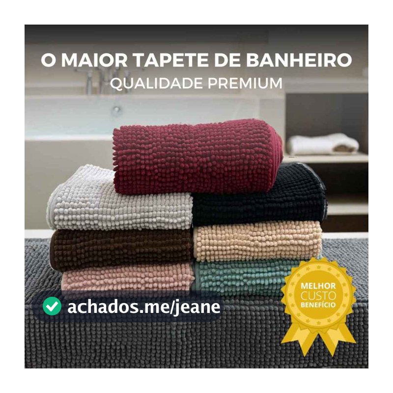 Tapete GRANDE Banheiro 50x100cm Antiderrapante Bolinha Microfibra Macarrão Luxo Várias Cores