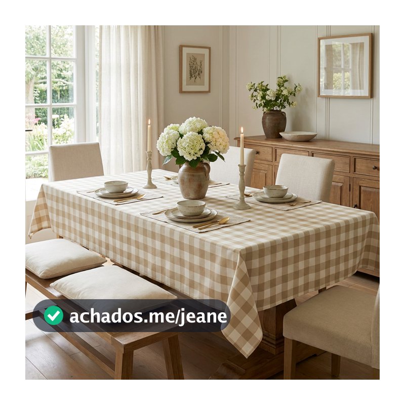 Toalha De Mesa Xadrez Liquidação 8 lugares