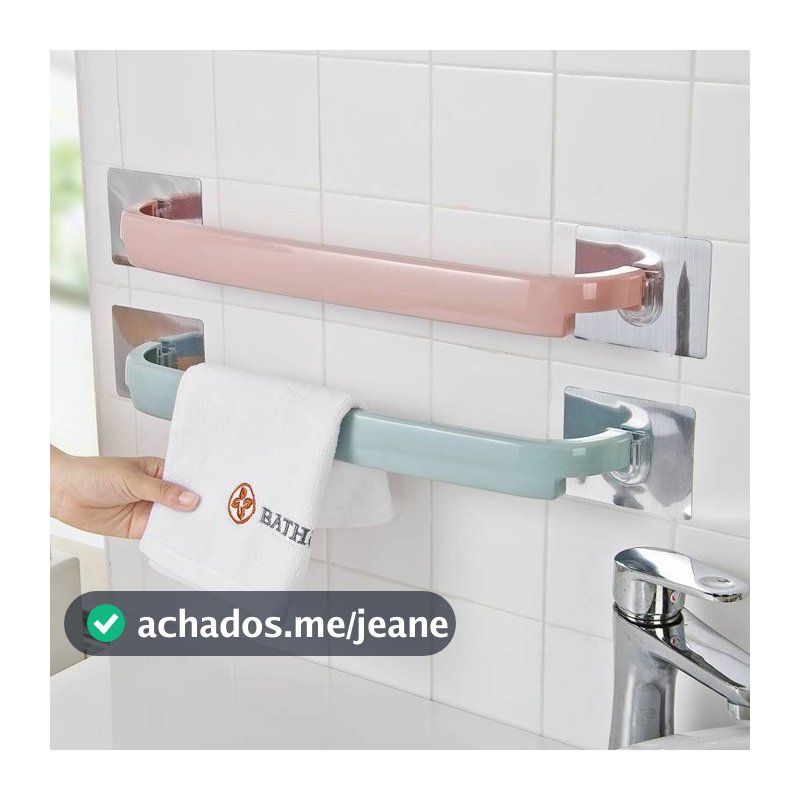 Porta Toalha Para Banheiro 46CM Sem Furo Com Suporte De Adesivos Multiuso | Envio Imediato