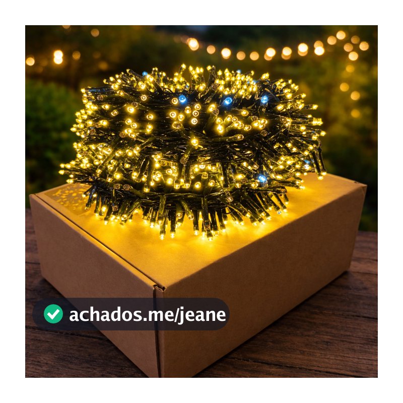 Pisca Cordão 900 Led Com Strobo 20 Metros Prova D'água Natal Bivolt com Estrobo