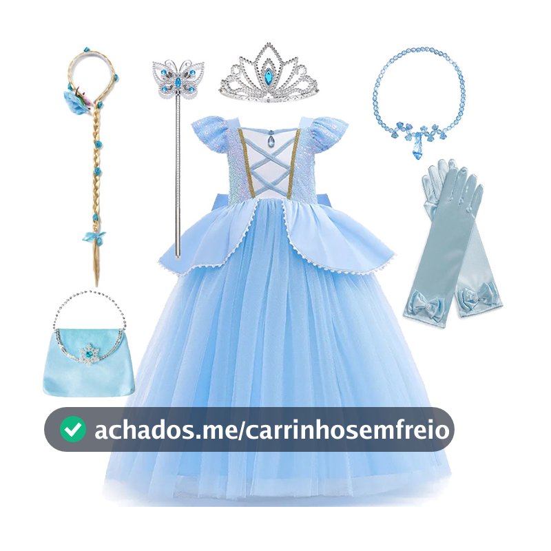 Cinderela Traje Menina Vestido De Princesa Azul Claro Vestidos De Manga Curta Para Festa De Aniversário Crianças Hallowe