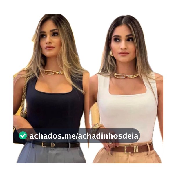kit 2 Blusa Regata Feminina Quadrado Básica Feminina Moda Blusinha