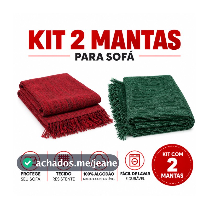 Kit 2 Mantas Para Sofá 210x120 Natal Manta Natalina De Sofá