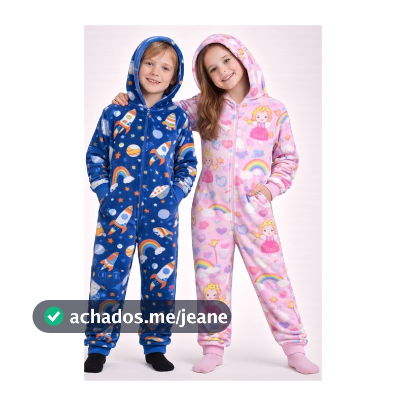 Macacão Infantil Inverno Soft Quentinho | Antialérgico | Tamanhos 2 a 12