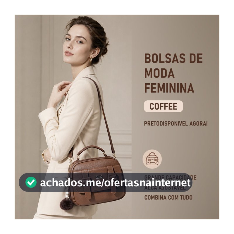 TOMI MITO Bolsa Feminina com Alça Lateral Transversal Faixa de Mão de Couro B736