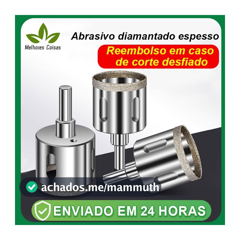 Brocas Diamantadas Serra Copo furar Vidro Granito Ceramica 6 a 50 mm kit ferramentas
