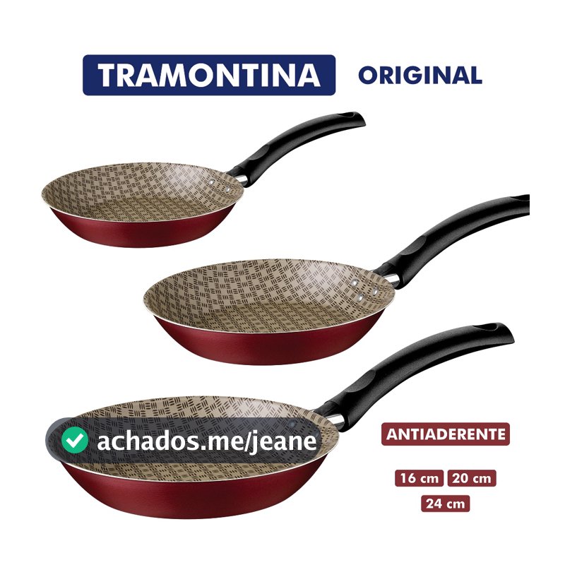 Frigideira Antiaderente 16 20 ou 24 cm Tramontina Turim com Textura Paris Starflon Max
