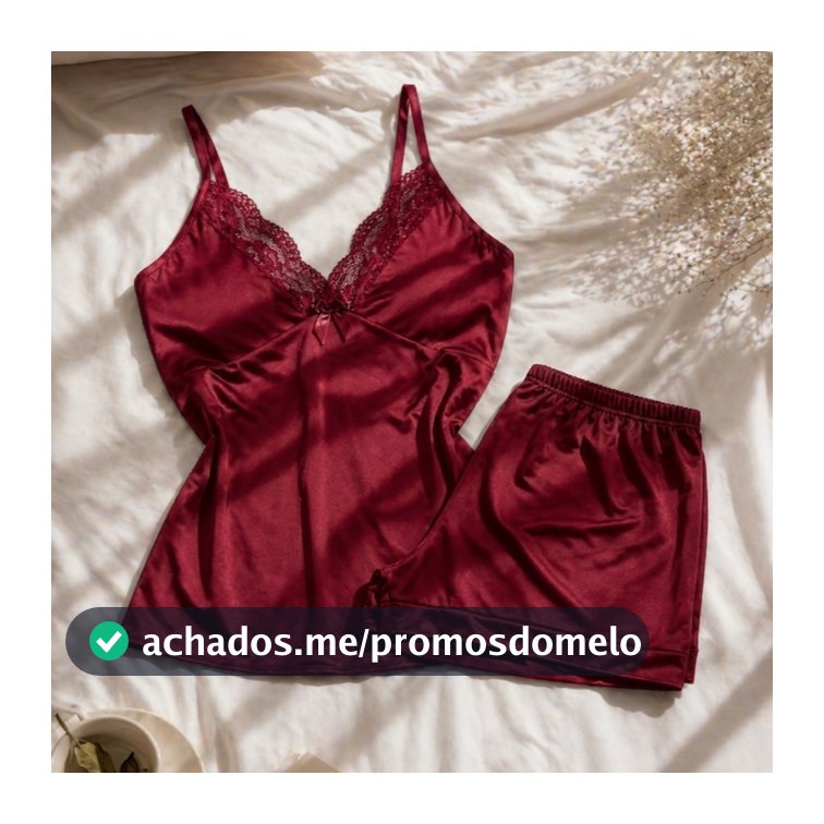 Pijama Baby Doll Sexy Short Doll Com Detalhes Em Renda Roupa de Dormir Feminino