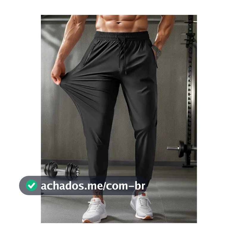 Calça Masculina Em Poliamida Jogger Esportiva Academia Slim Treino
