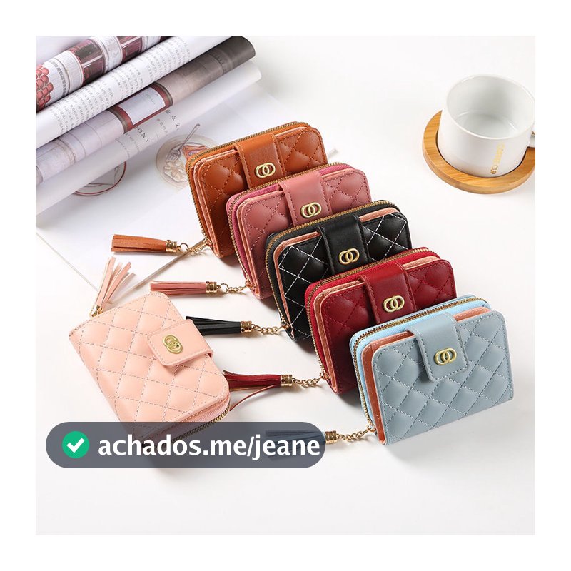 carteira feminina pequena porta cartão dinheiro e moedas modas 102-20