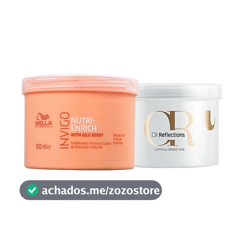 Kit Wella Duo Mascára de Nutrição Nuti-Enrich 500g + Máscara Oil Reflections 500ml