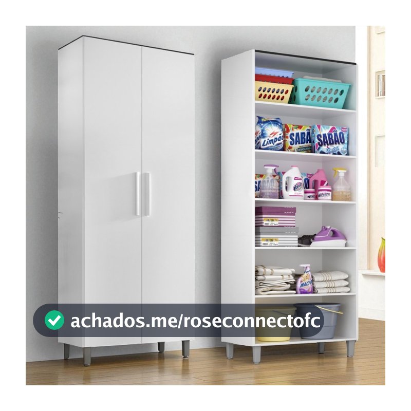 Armario de Lavanderia Melissa 2 portas e 5 prateleiras 2,24m