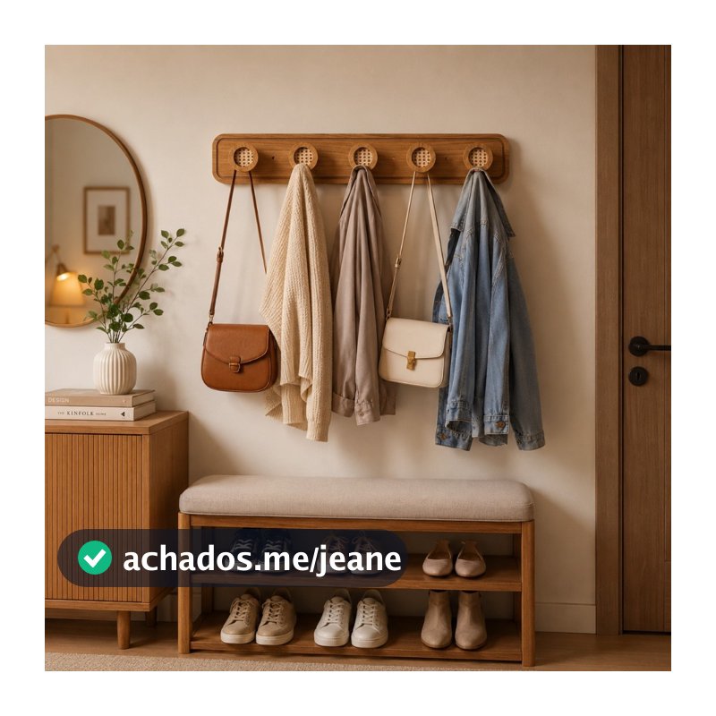 Cabideiro de Parede Boho com Palha Indiana para Quartos/Salas/Loja de Roupas- Provadores