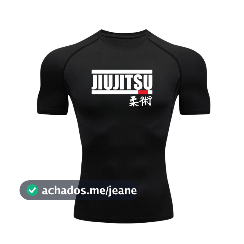 Camisa De Compressão Rash Guard JIUJITSU Manga Curta Treino Ginástica Camiseta Esportiva