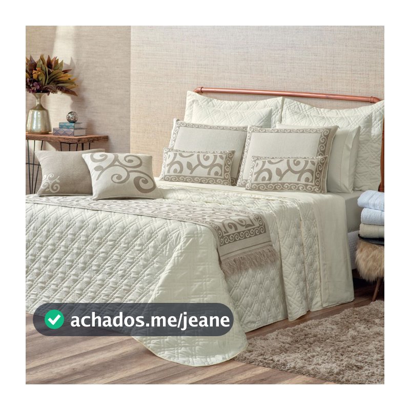 Kit Colcha Cobre Leito Casal King Completo Turin 180 Fios 14 peças Exclusivo Premium