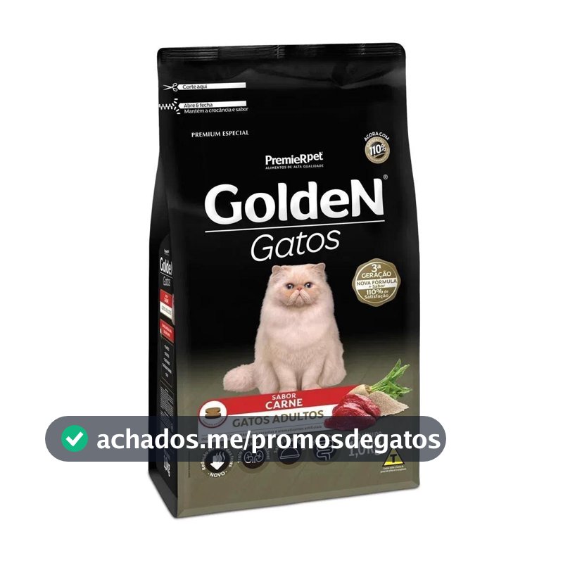 Ração pra Gatos Adultos Golden sabor Carne 10.1Kg