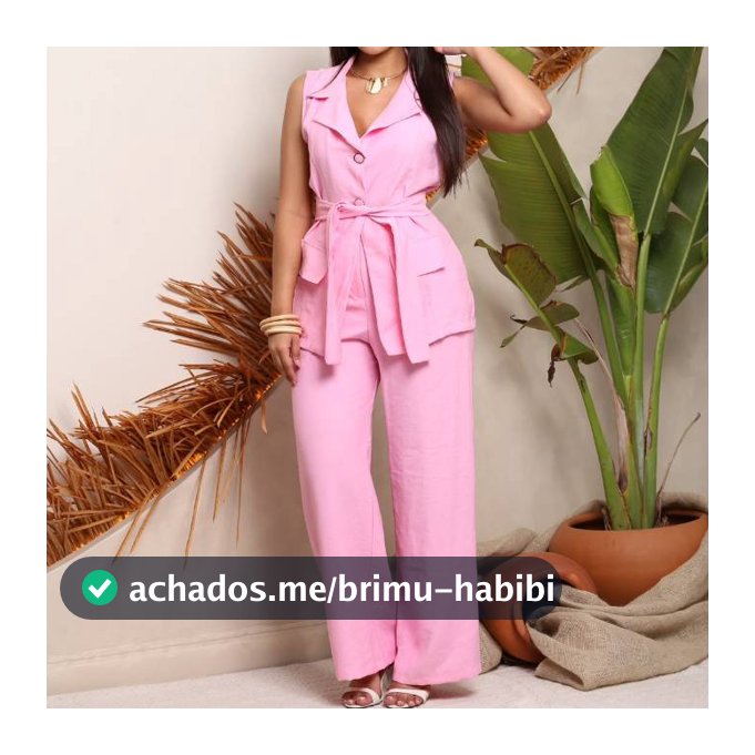 Conjunnto Feminino Sensorial-Marrant Colete e Calça Pantalona,Wide Çeg com Laço na cintura