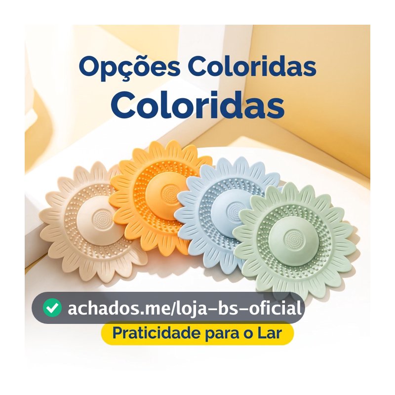 Vedador Ralo Silicone Evita Retorno Odor Girassol Banheiro