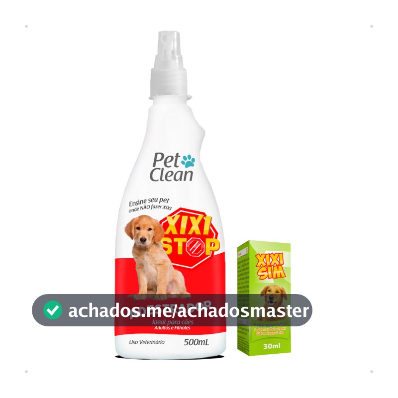 Kit Adestrador Educador Sanitário Cachorro Adestramento Pet Clean Xixi Stop 500 ml + Xixi Sim 30 ml