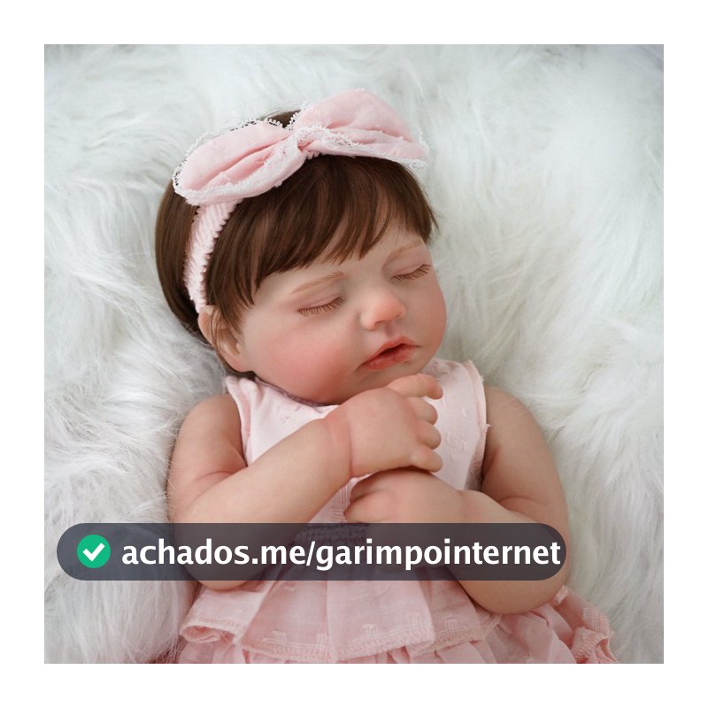 Bebê Reborn 48cm Boneca Silicone Menina Realista Olho Fechado