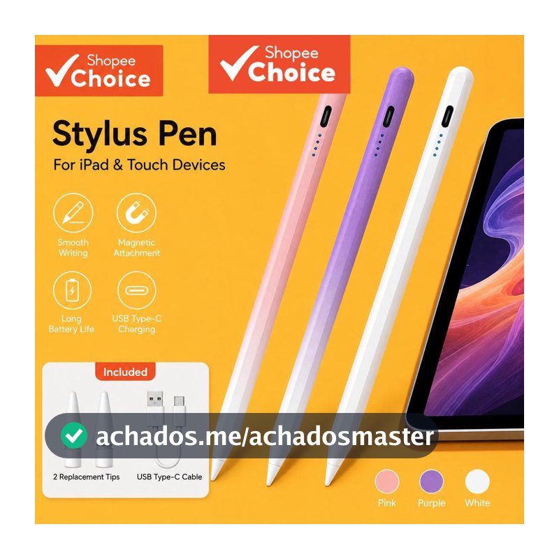 Caneta Stylus Capacitiva Universal Compatível para iPad Huawei Xiaomi Honor Phone Tablet Caneta de Tela Sensível ao