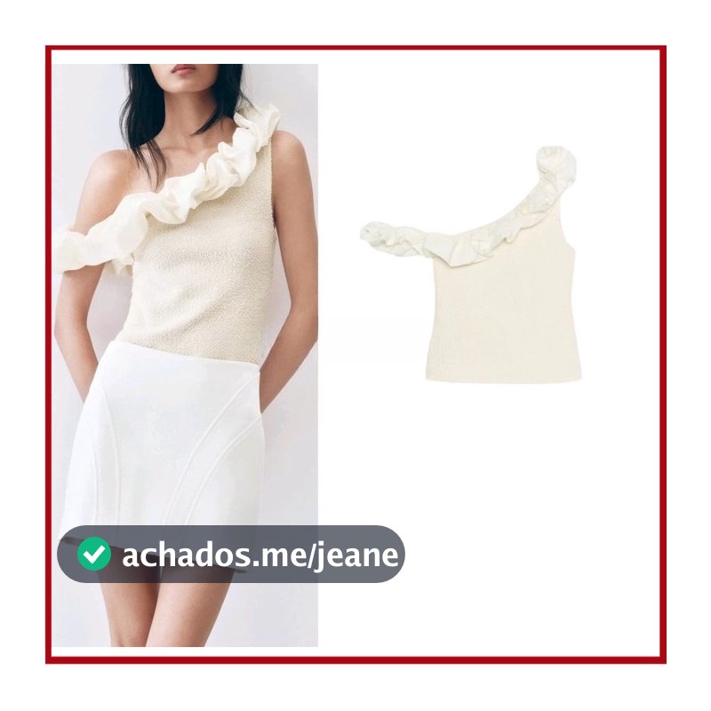 ZA Verão Novo Produto Feminino Assimétrico Ombro Inclinado Círculo Gaze Top 2298472