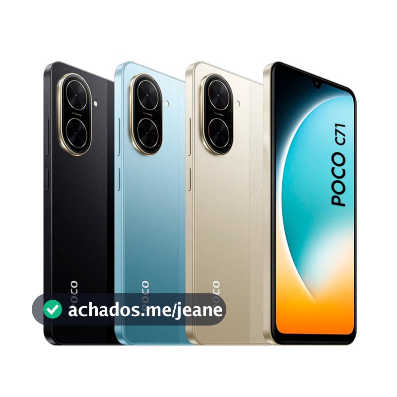 Celular Smartphone Xiaomi Poco C71 4G Tela 6.88" Bateria 5200 Mah 128GB 64GB Dual Sim Global