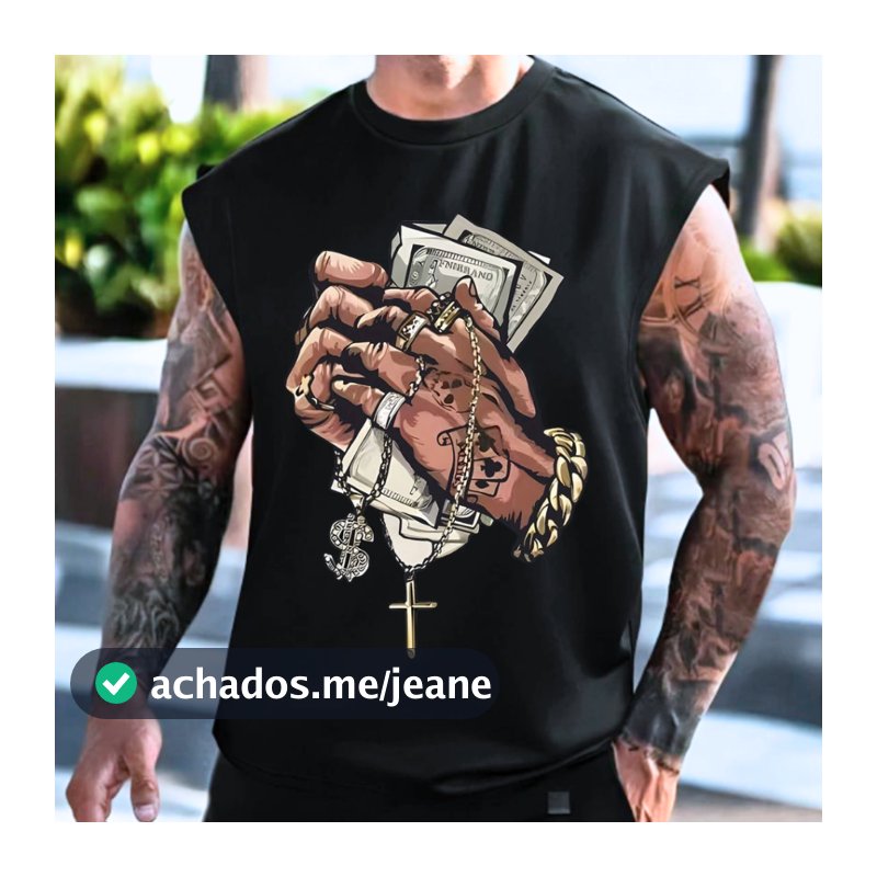 Regata Streetwear Oversized Masculina Estampa Hip Hop Camisa Academia Cavada Unissex Camiseta Larga Algodão Musculação