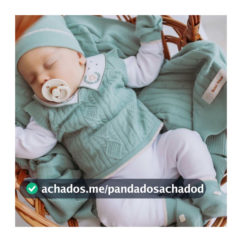 Conjunto Bebê Saída Maternidade Menino 7 Peças Completa Recém Nascido Bebê Tricot Luxo