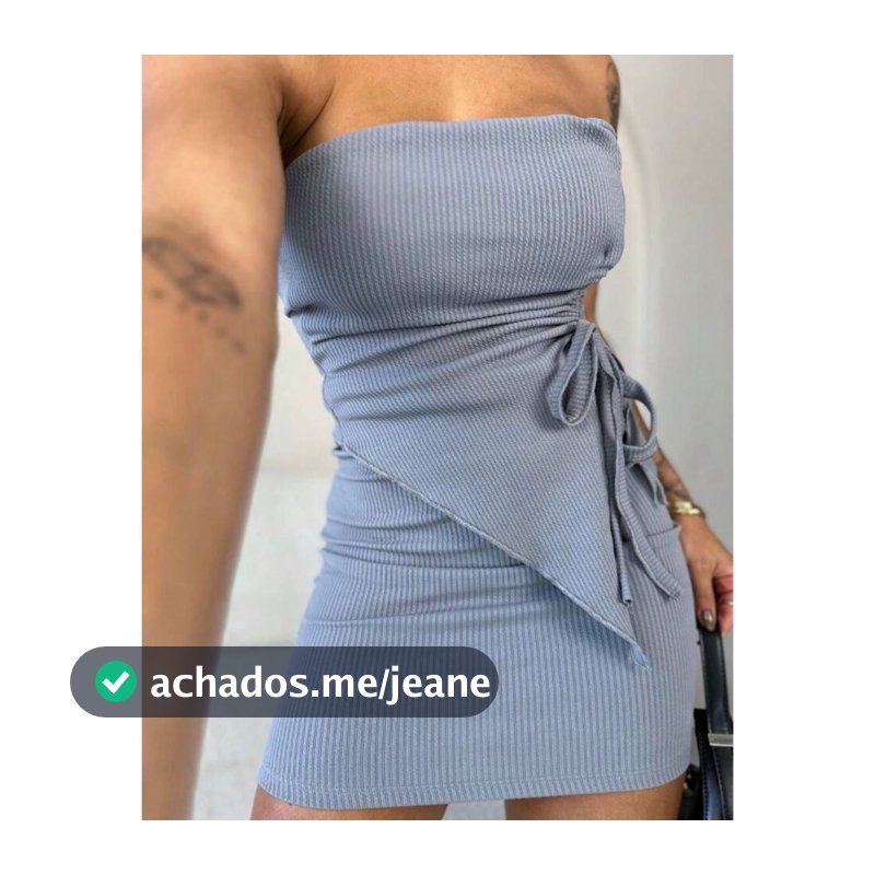 Conjunto Top Cropped tomara que caia franzido ajuste + saia Midi mini dapreada canelado Gringa