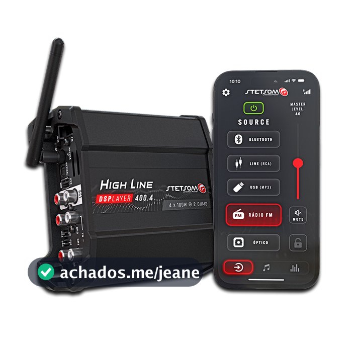 Amplificador Stetsom HL400.4 DSP Player Bluetooth USB FM 400W RMS 4 Canais Som Automotivo