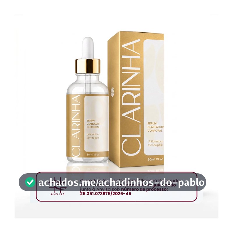 Popozuda Clarinha Sérum Clareador Corporal com Niacinamida e Ácido Tranexâmico