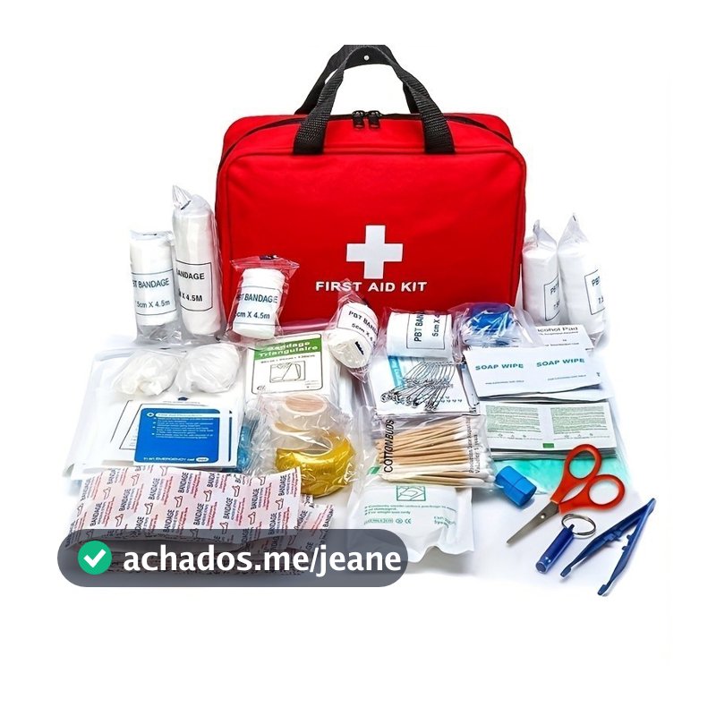 Kit portátil de primeiros socorros pequeno/grande, incluindo tesouras e pinças profissionais, adequado para Camping e at
