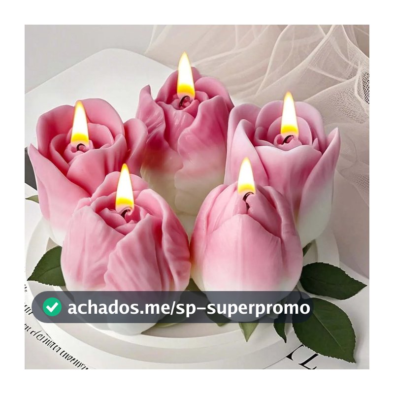 KIT 20 Unidades mini Velas Rosas Tulipa Lembrancinha Casamento