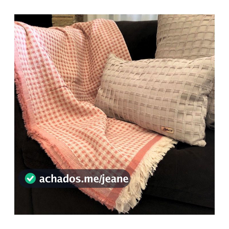Manta Decorativa Sofá Poltrona Cama Algodão Luxo Peseira Xale