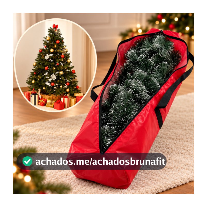 Bolsa Protetora Impermeável Para Árvore De Natal Vermelha Armazenamento e Transporte Organizador Pratico