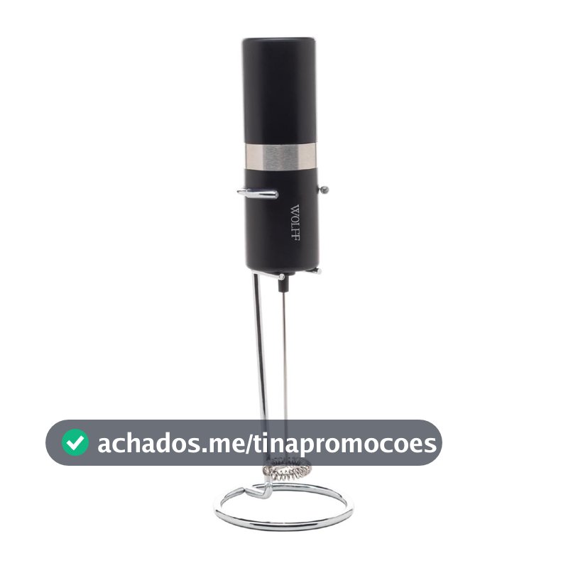 Mixer Elétrico Portátil De Aço Inox Com Suporte Wolff Preto Mixer Elétrico Para Bebidas Misturador