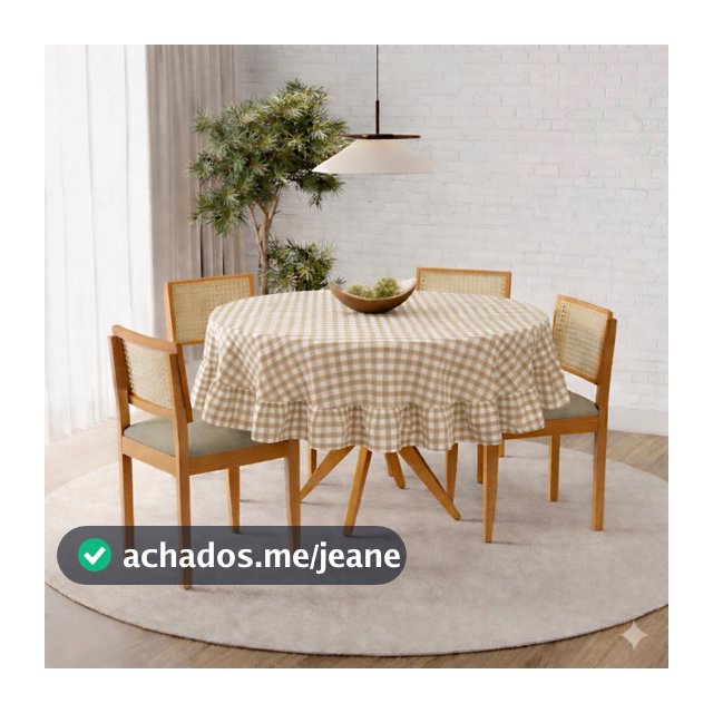 Toalha de Mesa Redonda de Algodão