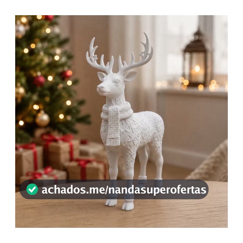 Mini Rena de Natal 12cm – Decoração Natalina em 3D – Enfeite de Natal