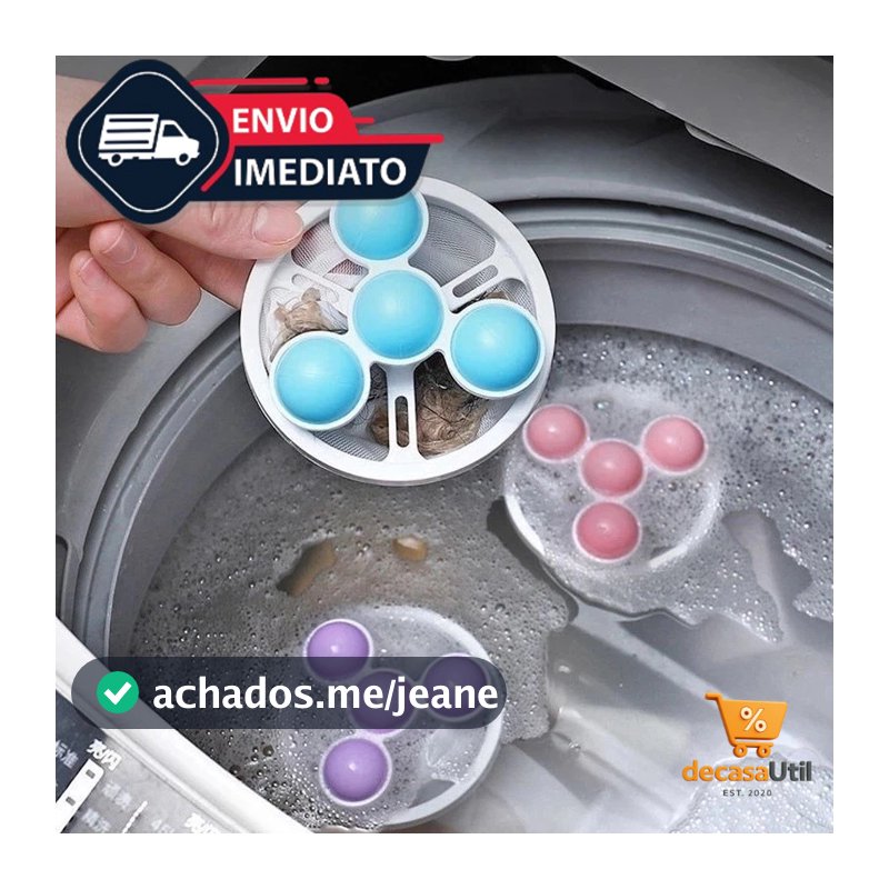 Filtro Coletor de Pelos Fiapos Flutuante Para Máquina de Lavar Roupa Reutilizável