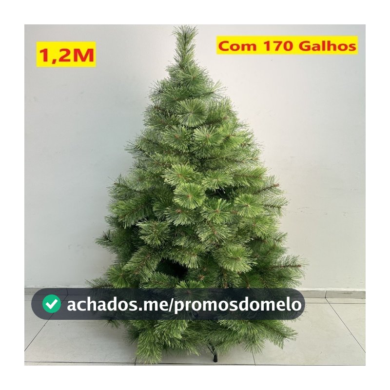 Árvore De Natal Pinheiro 1,20M E 170 Galhos Apoio De Metal Verde Ou Branco Sala Natal Família Natalina
