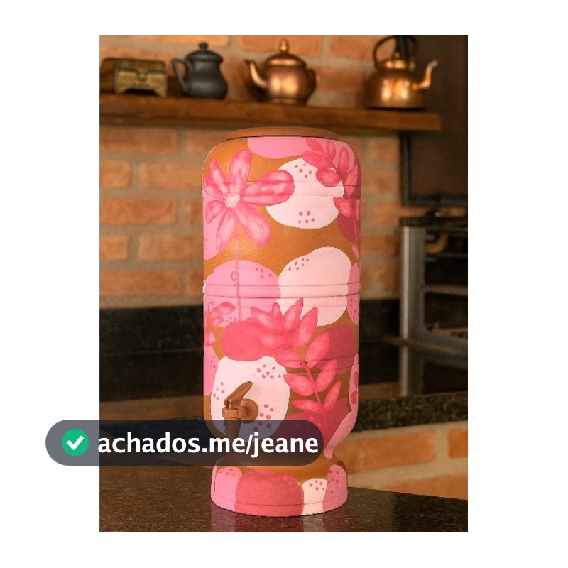Filtro de Barro Personalizado Decorado 6L (3L por parte) 1V Flor Rosa