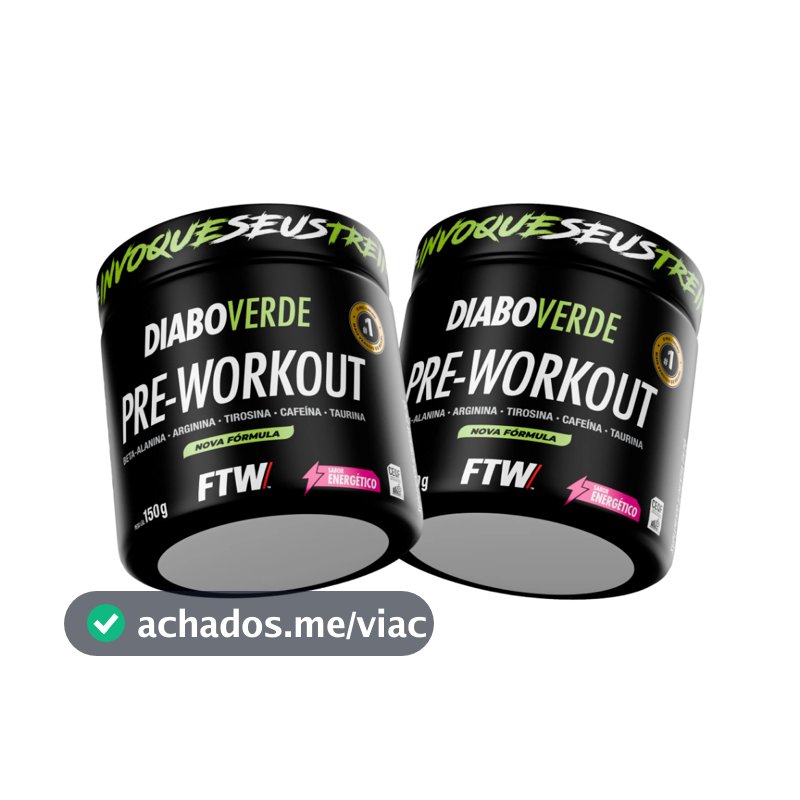 Kit 2x Pré Treino Diabo Verde Pre-Workout 150g - FTW