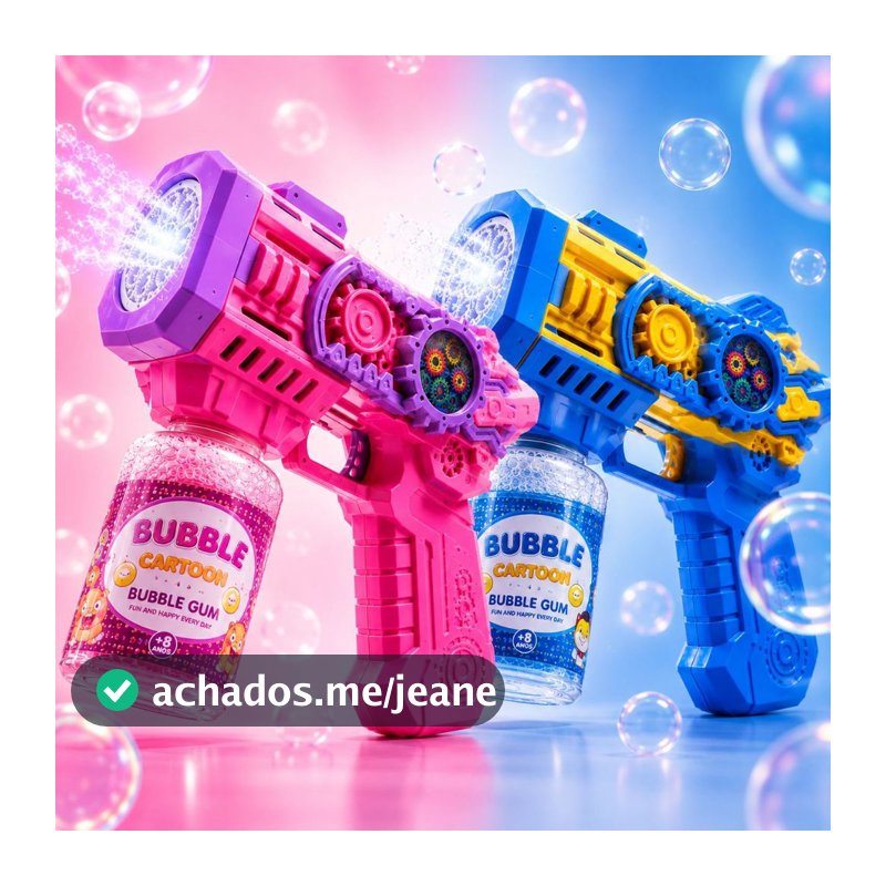 Lança Bolhas Sabão Automático Brinquedo Infantil Menino Menina Festa Aniversário Presente Elétrico