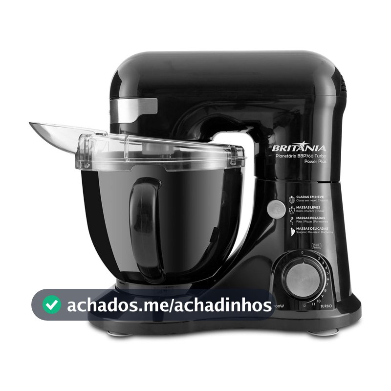 Batedeira Planetária Britânia BBP760P Power Plus Turbo 700W