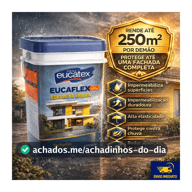 Borracha Líquida Eucatex 16L Impermeabilizante Parede Externa e Interna Tinta Emborrachada
